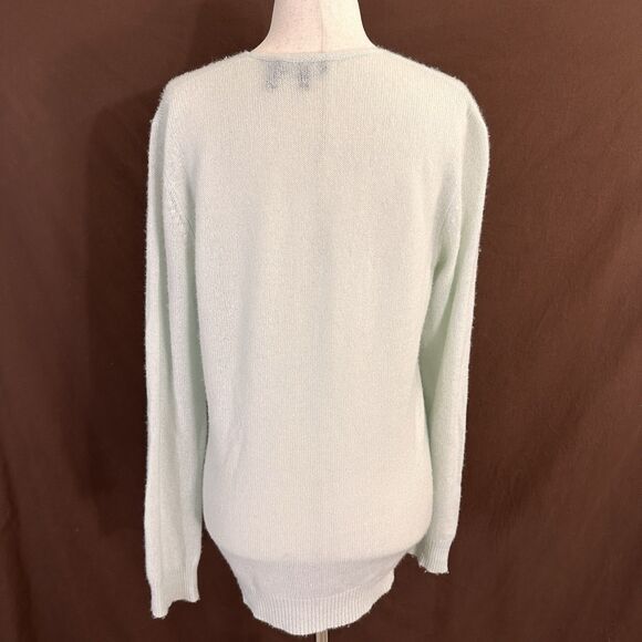 Theory Adrianna 100% Cashmere V-Neck Sweater Size SMALL LIGHT MINT - Picture 8 of 10